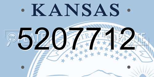 5207712 Kansas License Plate