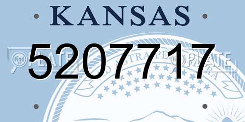 5207717 Kansas License Plate