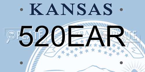 520EAR Kansas License Plate