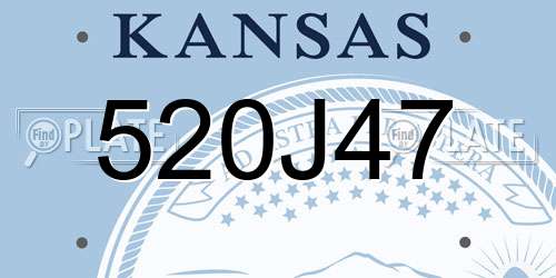 520J47 Kansas License Plate