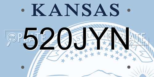 520JYN Kansas License Plate