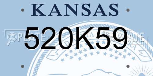 520K59 Kansas License Plate