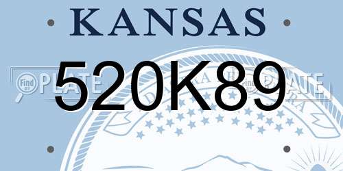 520K89 Kansas License Plate