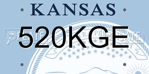 520KGE Kansas License Plate