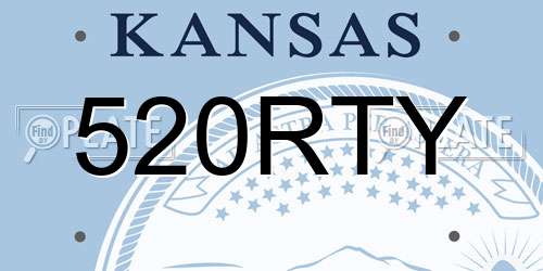 520RTY Kansas License Plate