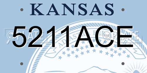 5211ACE Kansas License Plate