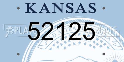 52125 Kansas License Plate