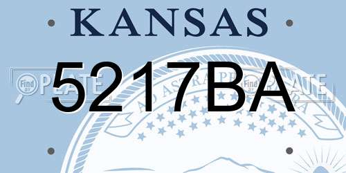 5217BA Kansas License Plate