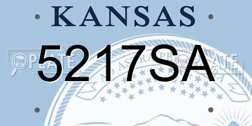 5217SA Kansas License Plate