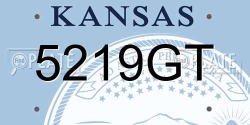 5219GT Kansas License Plate