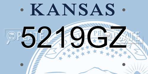 5219GZ Kansas License Plate