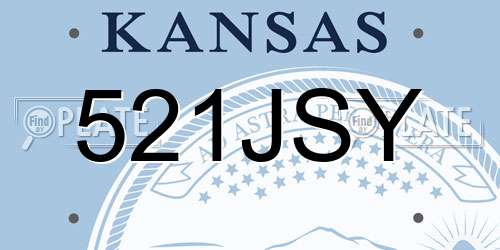 521JSY Kansas License Plate