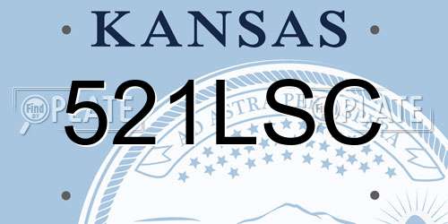 521LSC Kansas License Plate
