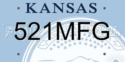 521MFG Kansas License Plate