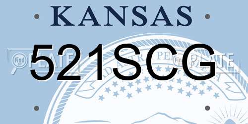 521SCG Kansas License Plate