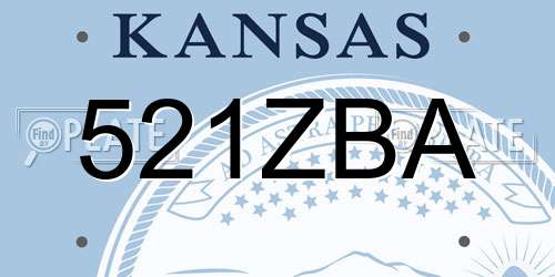 521ZBA Kansas License Plate