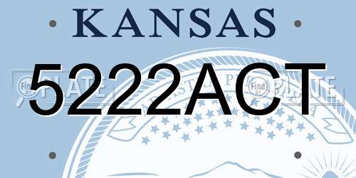5222ACT Kansas License Plate