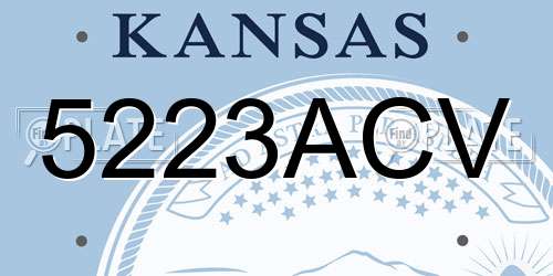 5223ACV Kansas License Plate