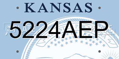 5224AEP Kansas License Plate