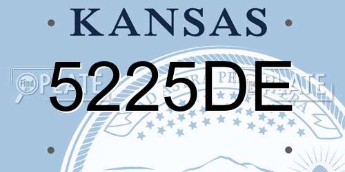 5225DE Kansas License Plate