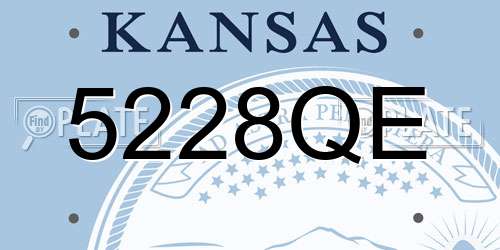 5228QE Kansas License Plate