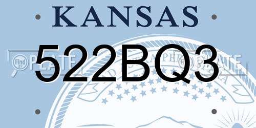 522BQ3 Kansas License Plate