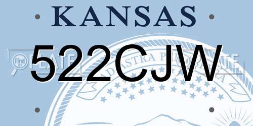 522CJW Kansas License Plate