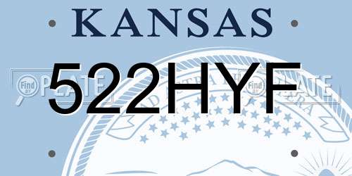 522HYF Kansas License Plate