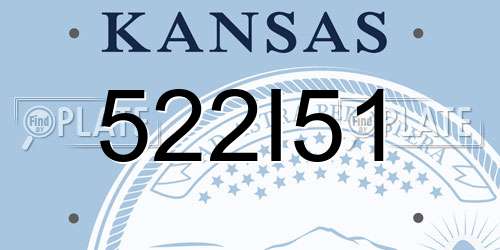 522I51 Kansas License Plate