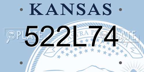 522L74 Kansas License Plate