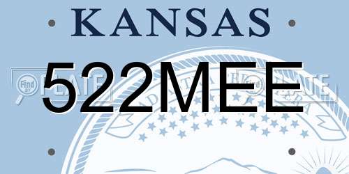 522MEE Kansas License Plate