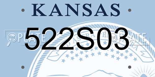 522S03 Kansas License Plate