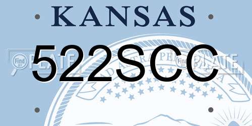 522SCC Kansas License Plate