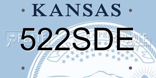 522SDE Kansas License Plate