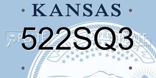 522SQ3 Kansas License Plate