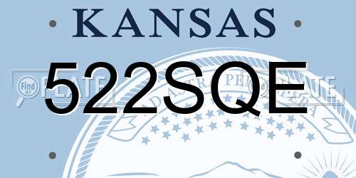 522SQE Kansas License Plate