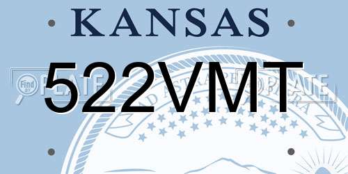 522VMT Kansas License Plate