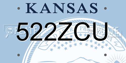 522ZCU Kansas License Plate