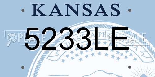5233LE Kansas License Plate