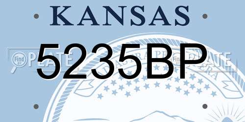 5235BP Kansas License Plate
