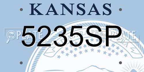 5235SP Kansas License Plate