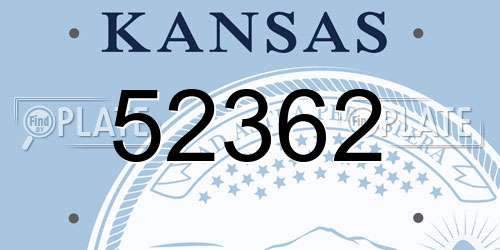 52362 Kansas License Plate