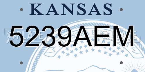 5239AEM Kansas License Plate