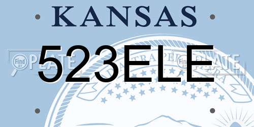 523ELE Kansas License Plate