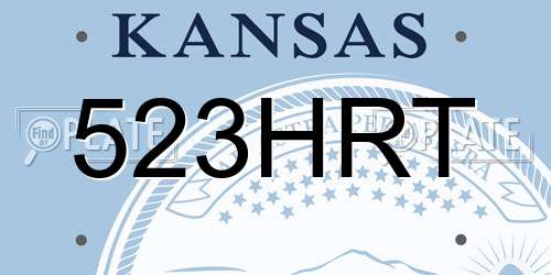 523HRT Kansas License Plate