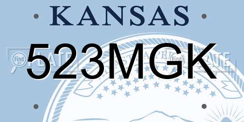 523MGK Kansas License Plate