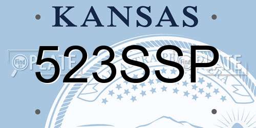 523SSP Kansas License Plate