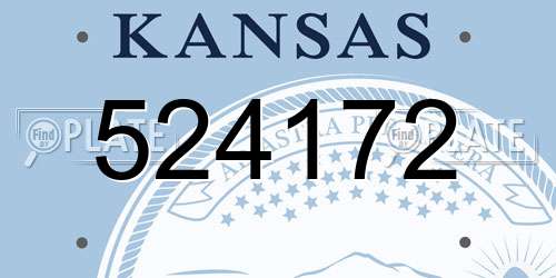 524172 Kansas License Plate