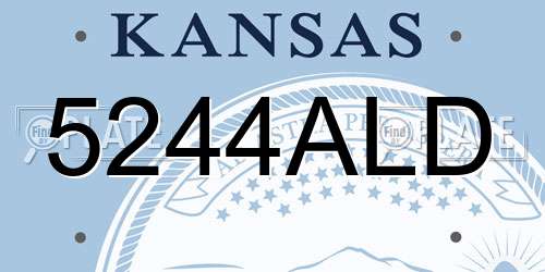 5244ALD Kansas License Plate
