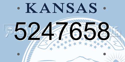 5247658 Kansas License Plate